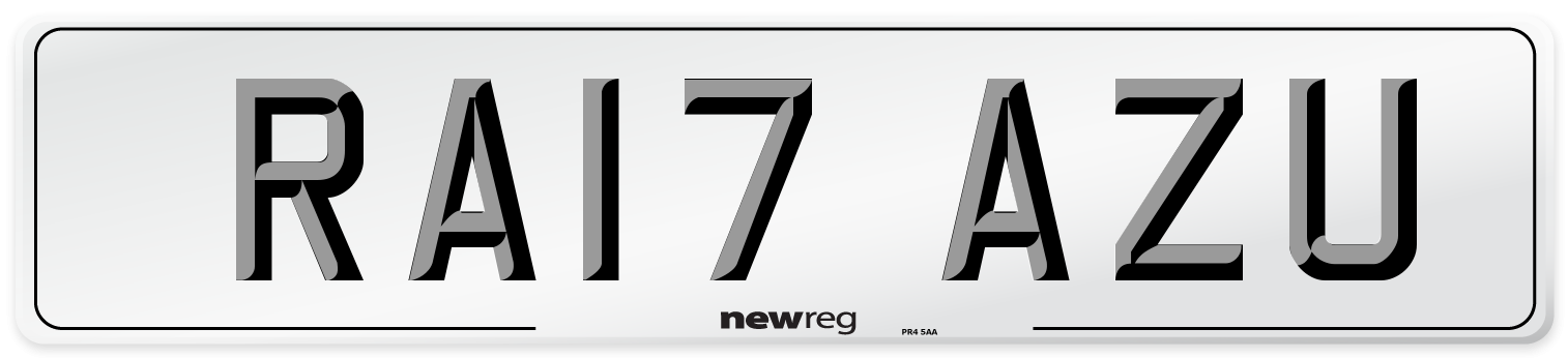 RA17 AZU Number Plate from New Reg